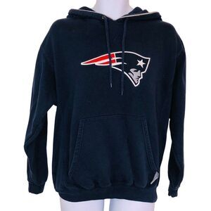 NFL New England Patriots Mens M Sweatshirt Navy Blue Pullover Hoodie Football